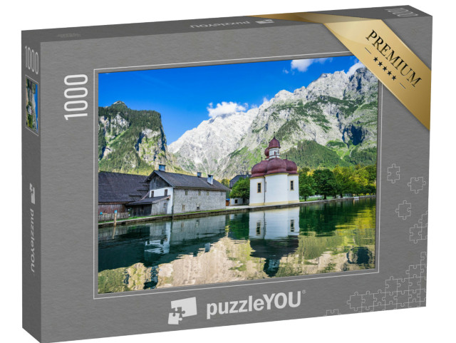Puzzle 1000 Teile „St. Bartholomae bei Sonnenaufgang vom Meer aus fotografiert“