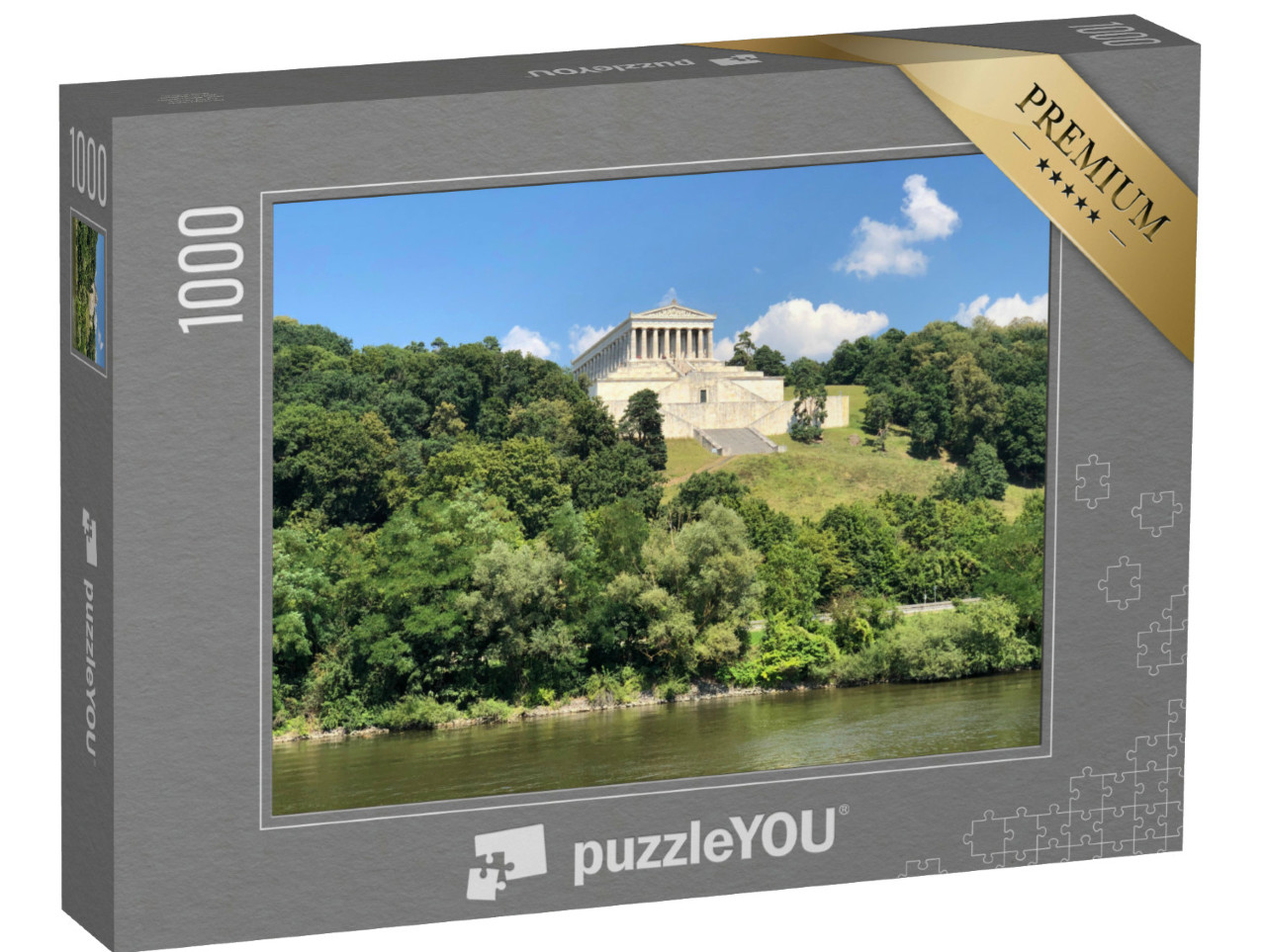 Puzzle 1000 Teile „Walhalla: Ruhmeshalle oberhalb der Donau, Regensburg“