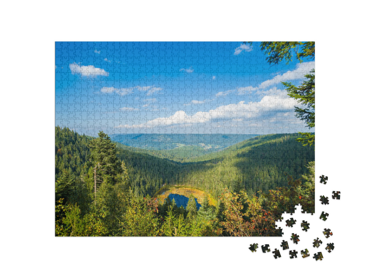 Puzzle 1000 Teile „Huzenbacher See bei Baiersbronn im Schwarzwald, Baden-Württemberg, Deutschland“