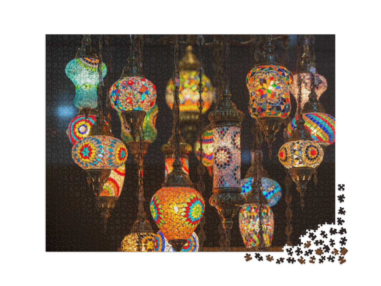 Puzzle 2000 Teile „Bunte Laternen aus Marokko“