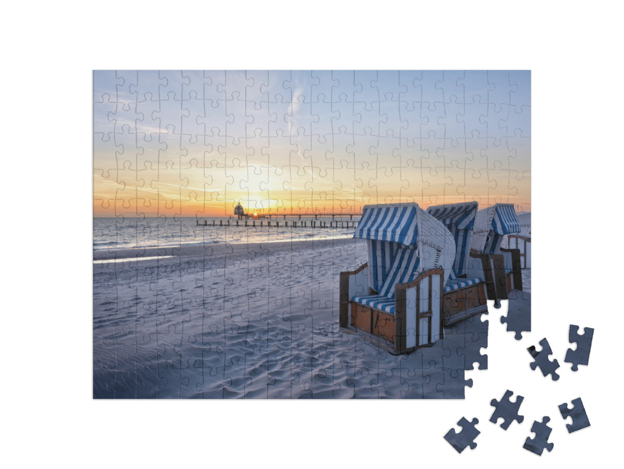 Puzzle 200 Teile „Strand des Ostseebades Zingst“