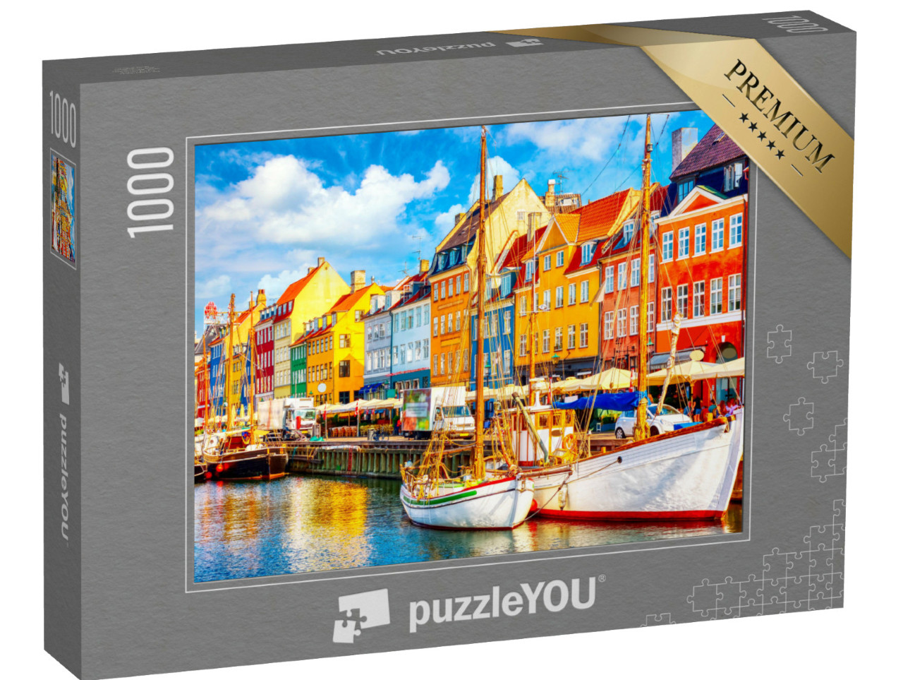 Puzzle 1000 Teile „Nyhavn Hafen im Zentrum von Kopenhagen, Dänemar“