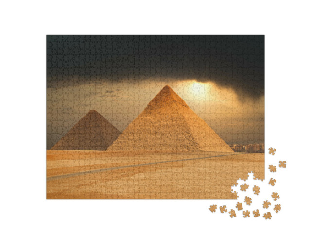 Puzzle 1000 Teile „Die berühmten Pyramiden von Gizeh, Ägypten“