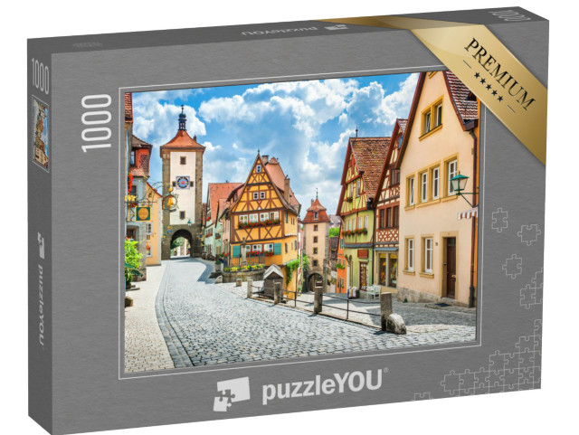 Puzzle 1000 Teile „Malerische Stadt Rothenburg ob der Tauber, Bayern, Deutschland“