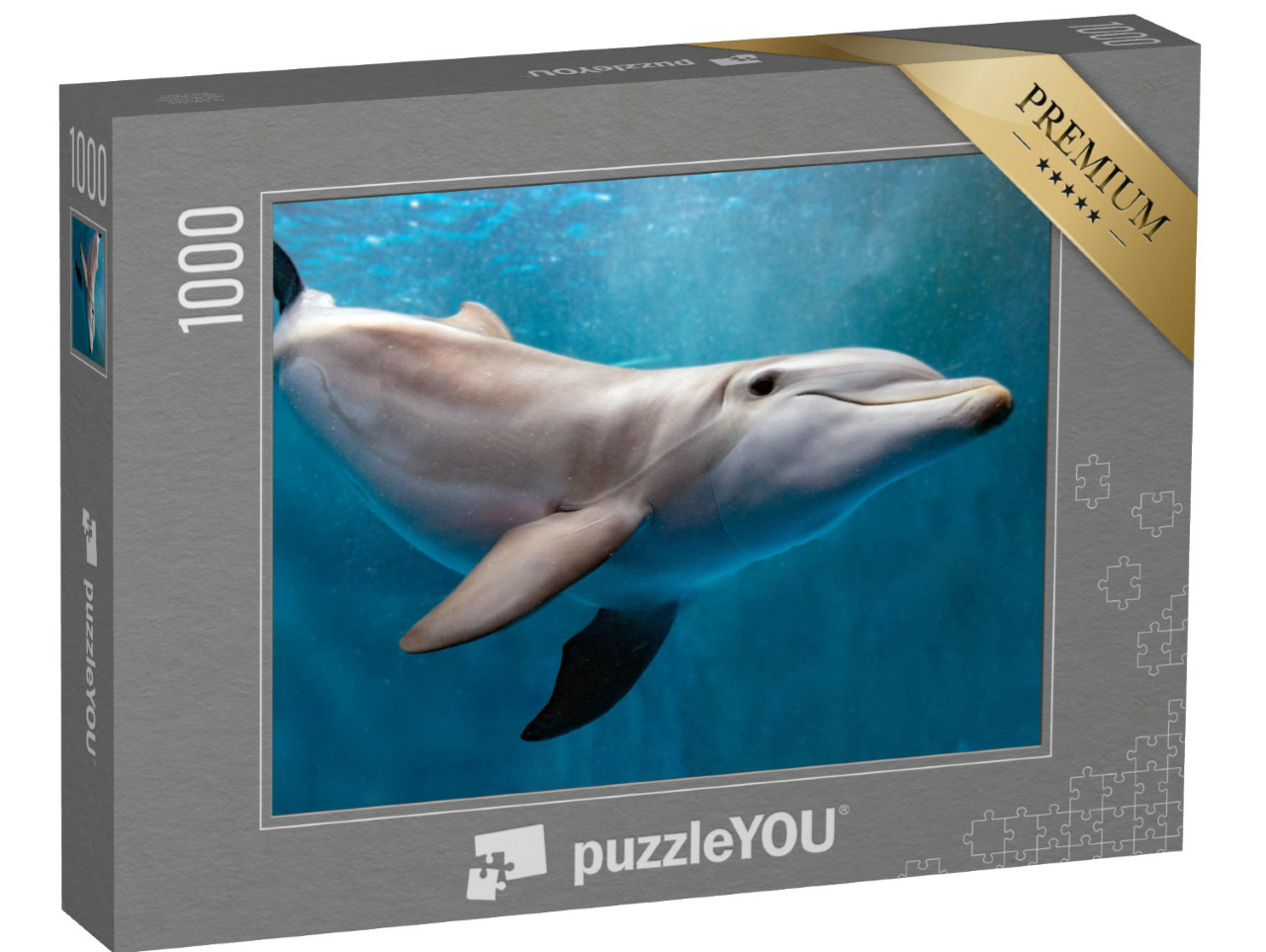 Puzzle 1000 Teile „Delphin unter Wasser auf blauem Ozean“
