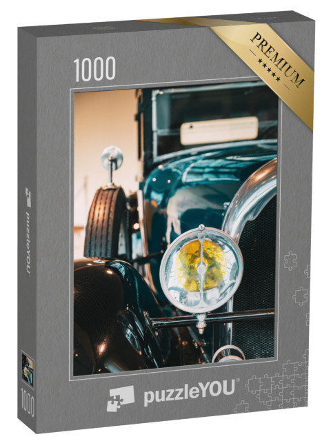 Puzzle 1000 Teile „Scheinwerfer eines schwarzem Retro-Oldtimers“