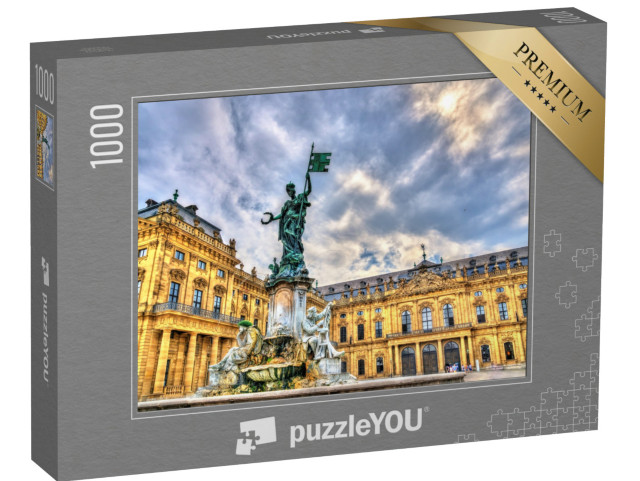 Puzzle 1000 Teile „Frankoniabrunnen an der Würzburger Residenz in Bayern, Deutschland“