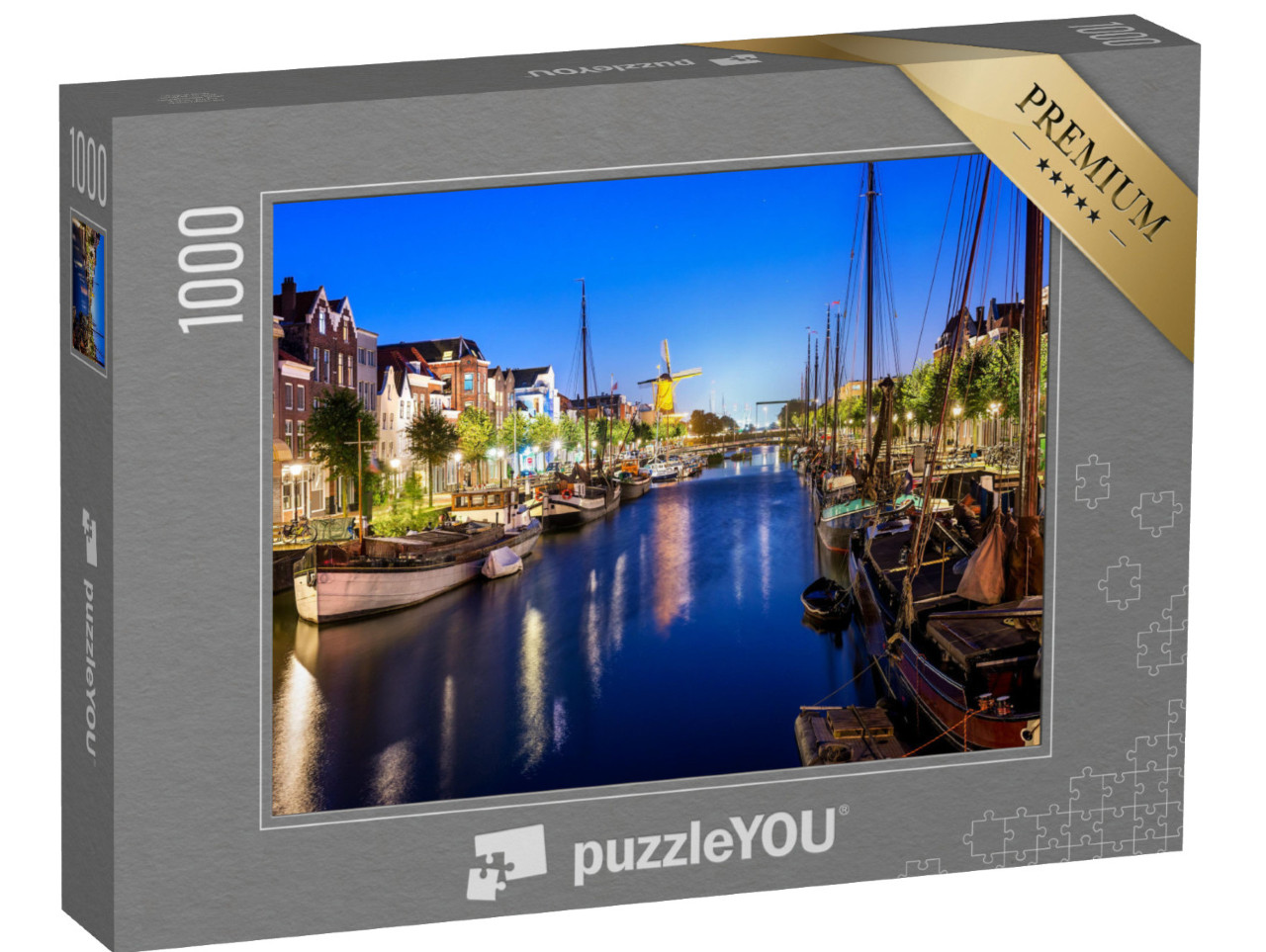 Puzzle 1000 Teile „Der malerische Delfshaven in Rotterdam, Niederlande“