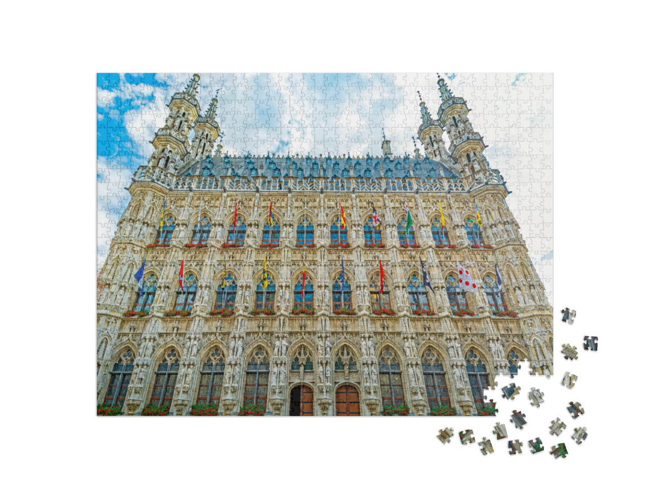 Puzzle 1000 Teile „Leuven in Belgien, spätgotischer Stil aus dem 15. Jahrhundert“