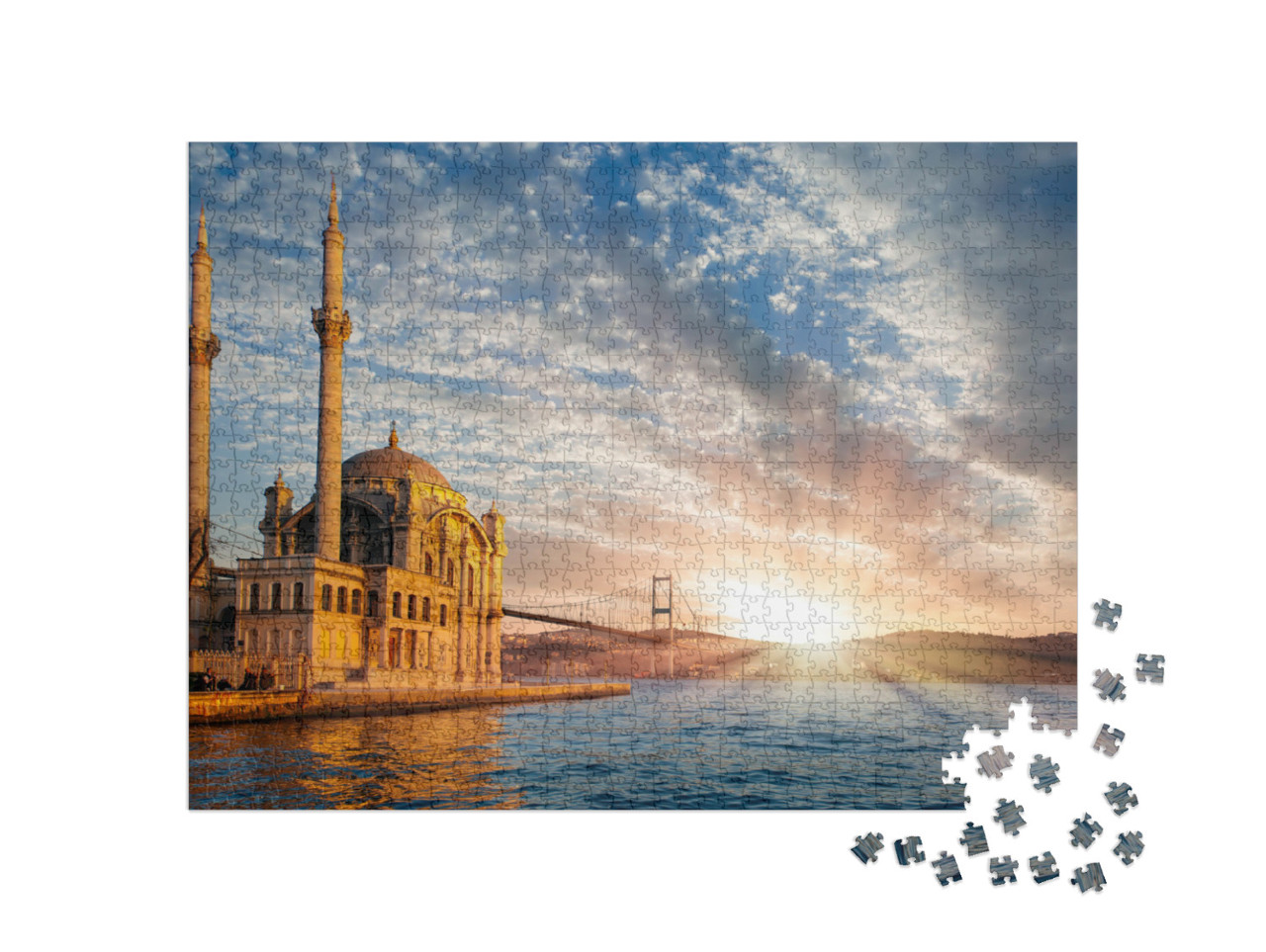 Puzzle 1000 Teile „Ortakoy-Moschee und Bosporus-Brücke, Istanbul, Türkei“