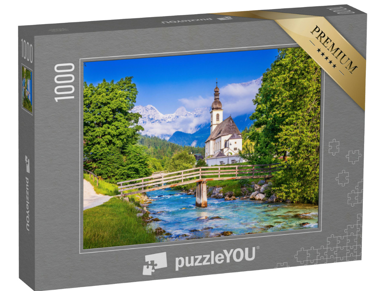 Puzzle 1000 Teile „Nationalpark Berchtesgaden mit Pfarrkirche St. Sebastian im Dorf Ramsau“