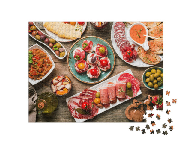 Puzzle 1000 Teile „Spanische Tapas und Sangria“