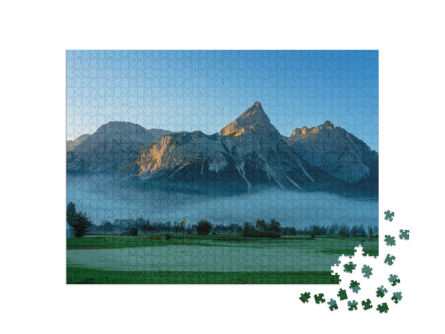 Puzzle 1000 Teile „Golfplatz auf dem Wettersteingebirge“