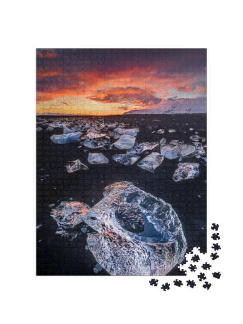 Puzzle 1000 Teile „Diamond Beach Gletscherlagune, Island“