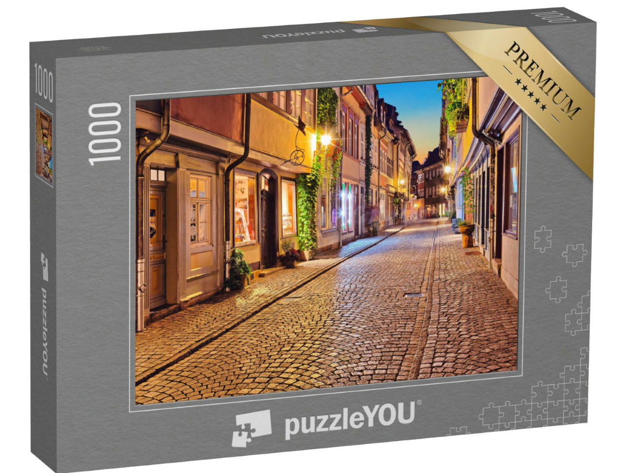 Puzzle 1000 Teile „Malerische alte Straße in Erfurt, Deutschland“