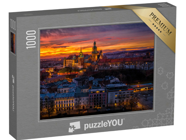 Puzzle 1000 Teile „Morgendämmerung über Schloss Wawel, Krakau, Polen“