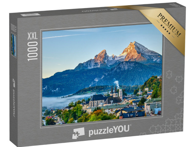 Puzzle 1000 Teile XXL „Watzmann und die Stadt Berchtesgaden in den bayerischen Alpen, Deutschland“