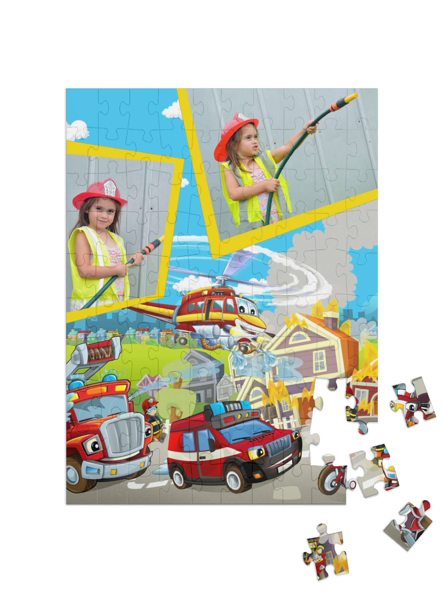 „In Aktion“ in Hochformat Collage