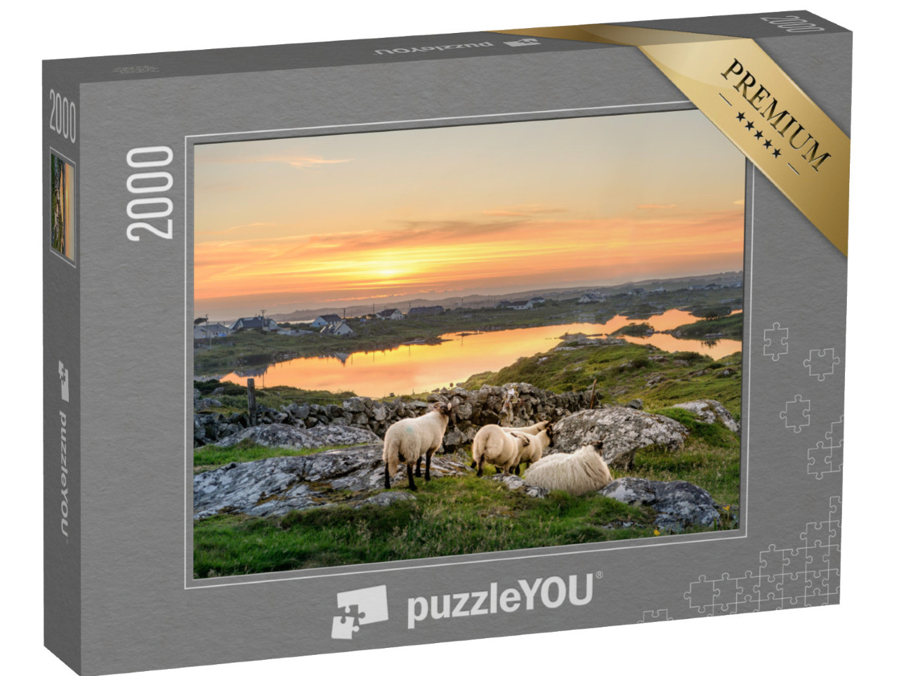 Puzzle 2000 Teile „Sonnenuntergang in Connemara,  Irland“