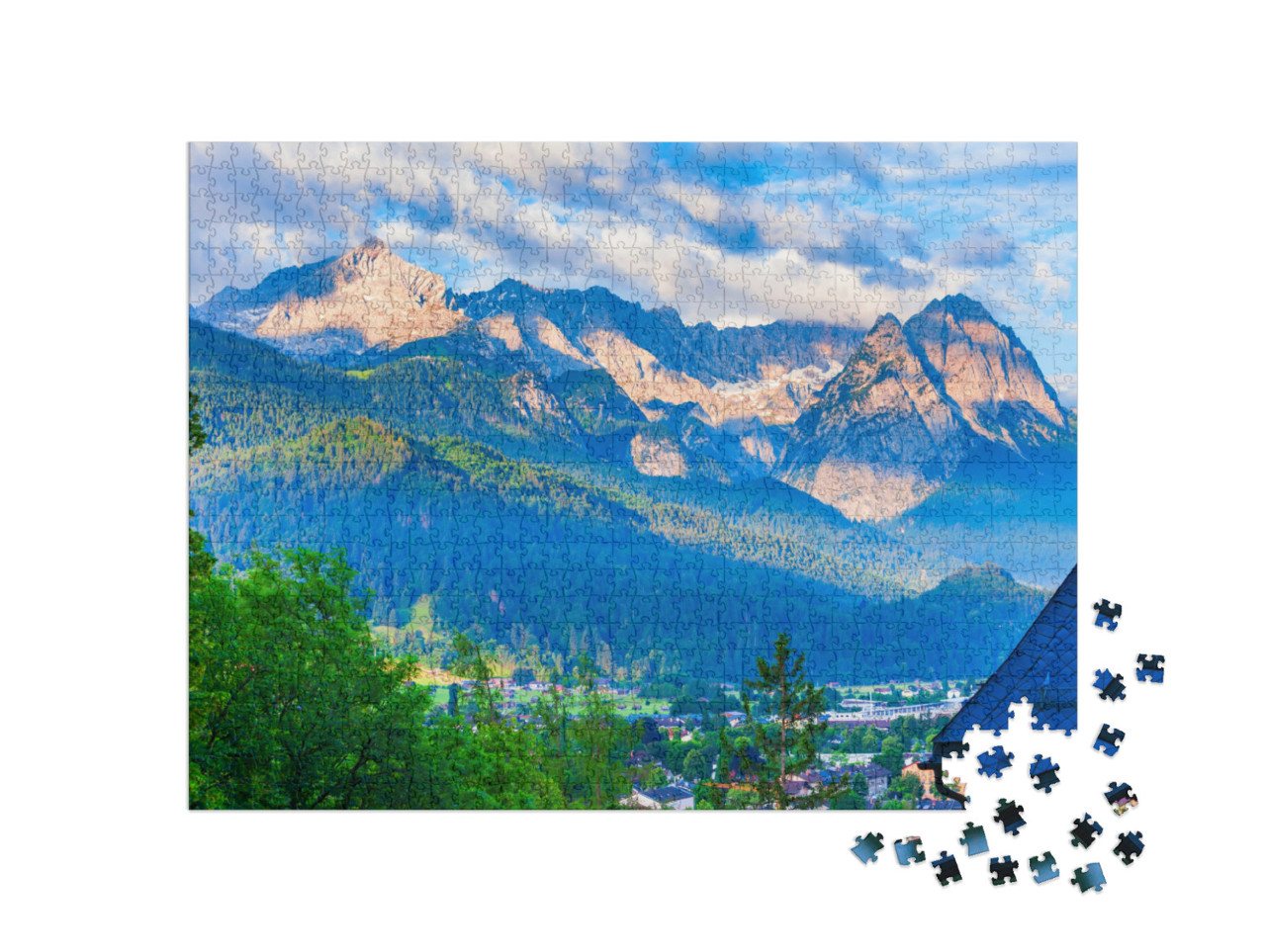 Puzzle 1000 Teile „Zugspitze und Alpspitze“