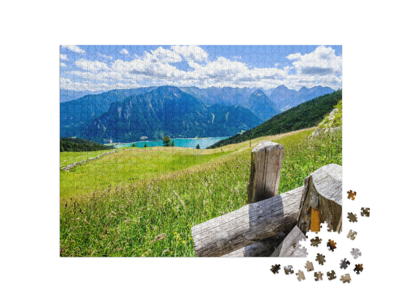 Puzzle 1000 Teile „Idyllischer Sommerblick auf den Achensee in Österreich“