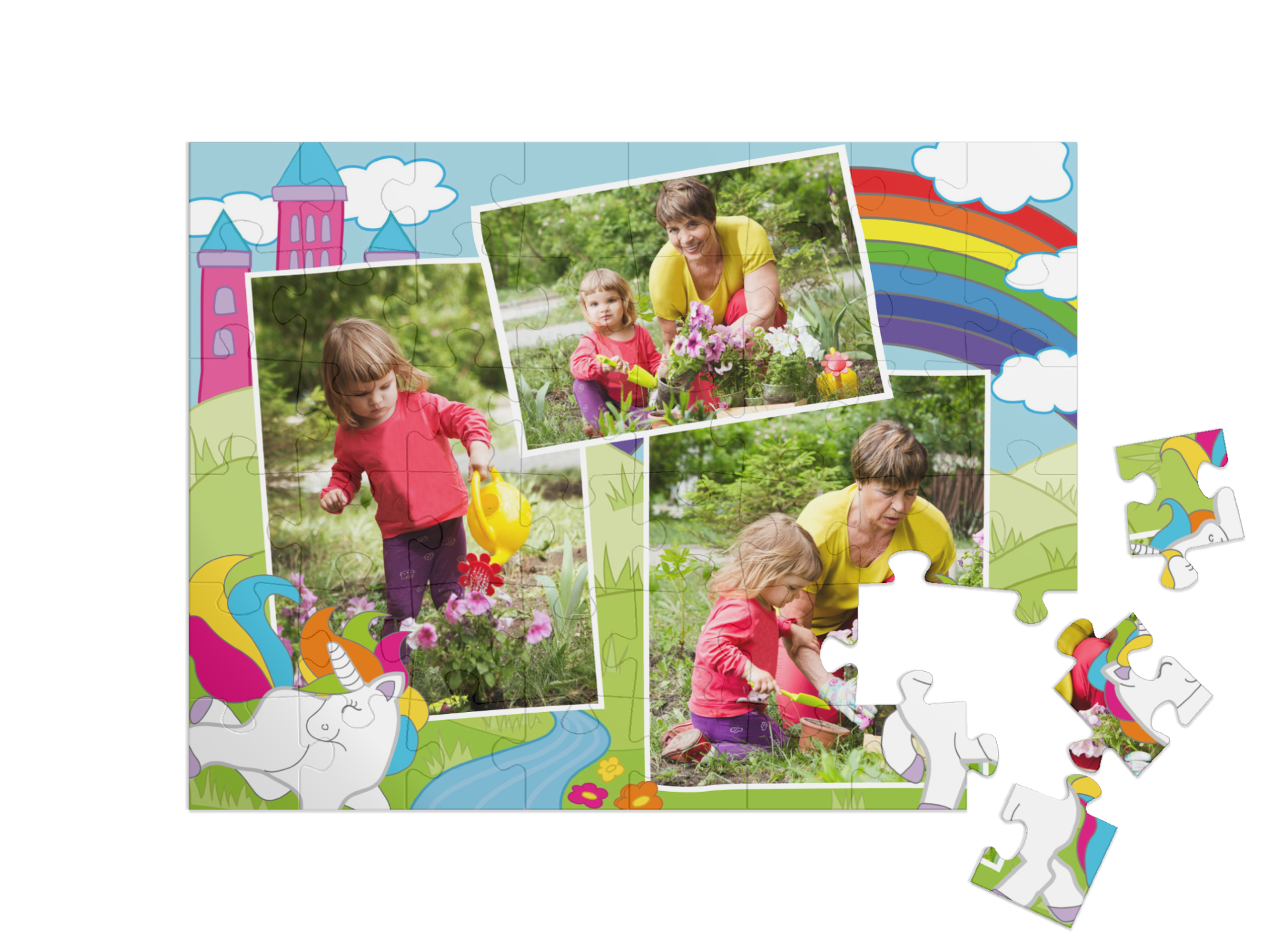 „Regenbogenland“ in Querformat Collage