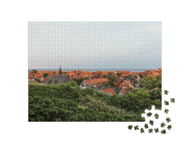 Puzzle 1000 Teile „Blick von den Dünen auf Juist, Ostfriesland, Deutschland“