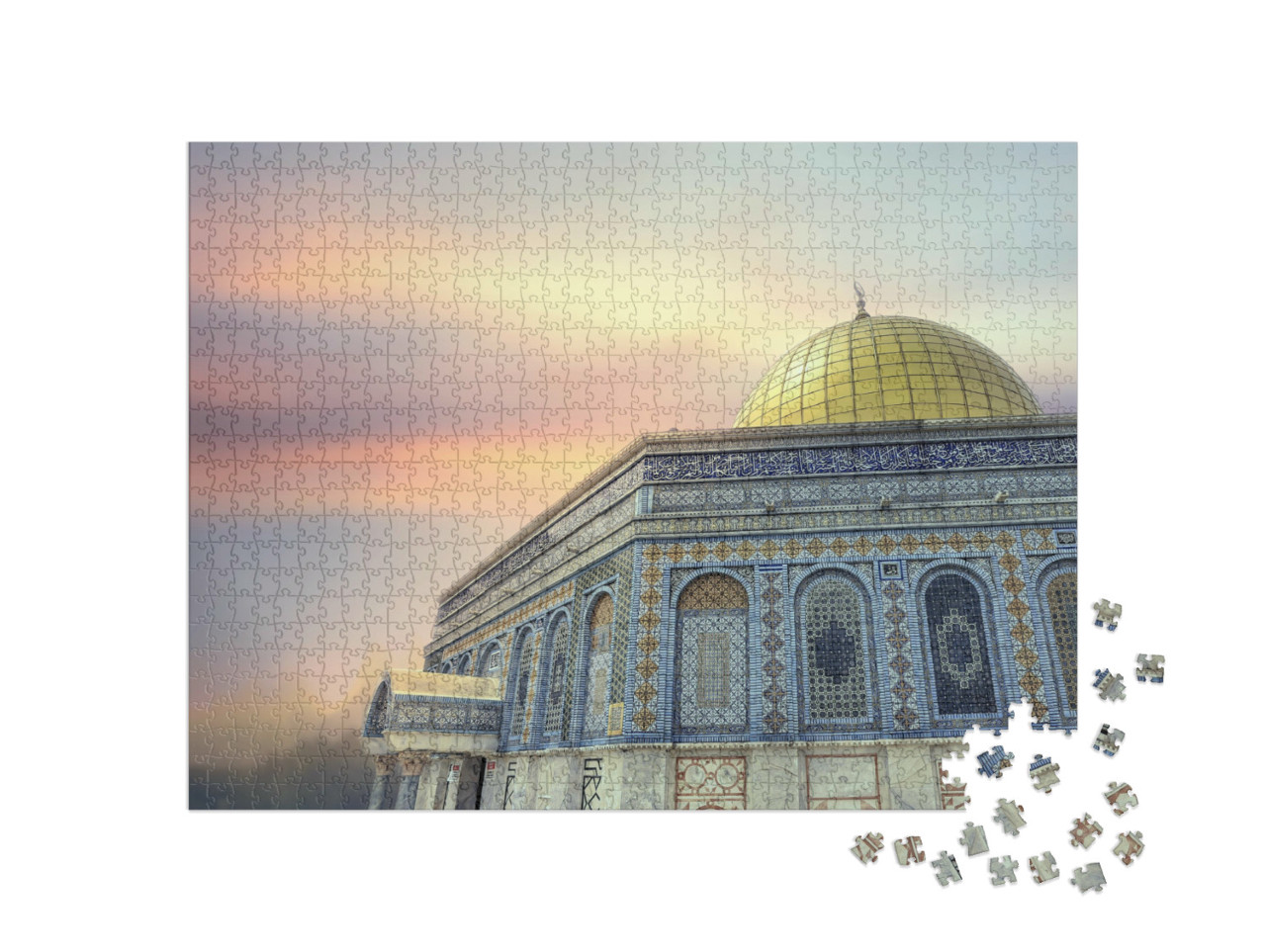 Puzzle 1000 Teile „Felsendom im Abendlicht, Jerusalem“