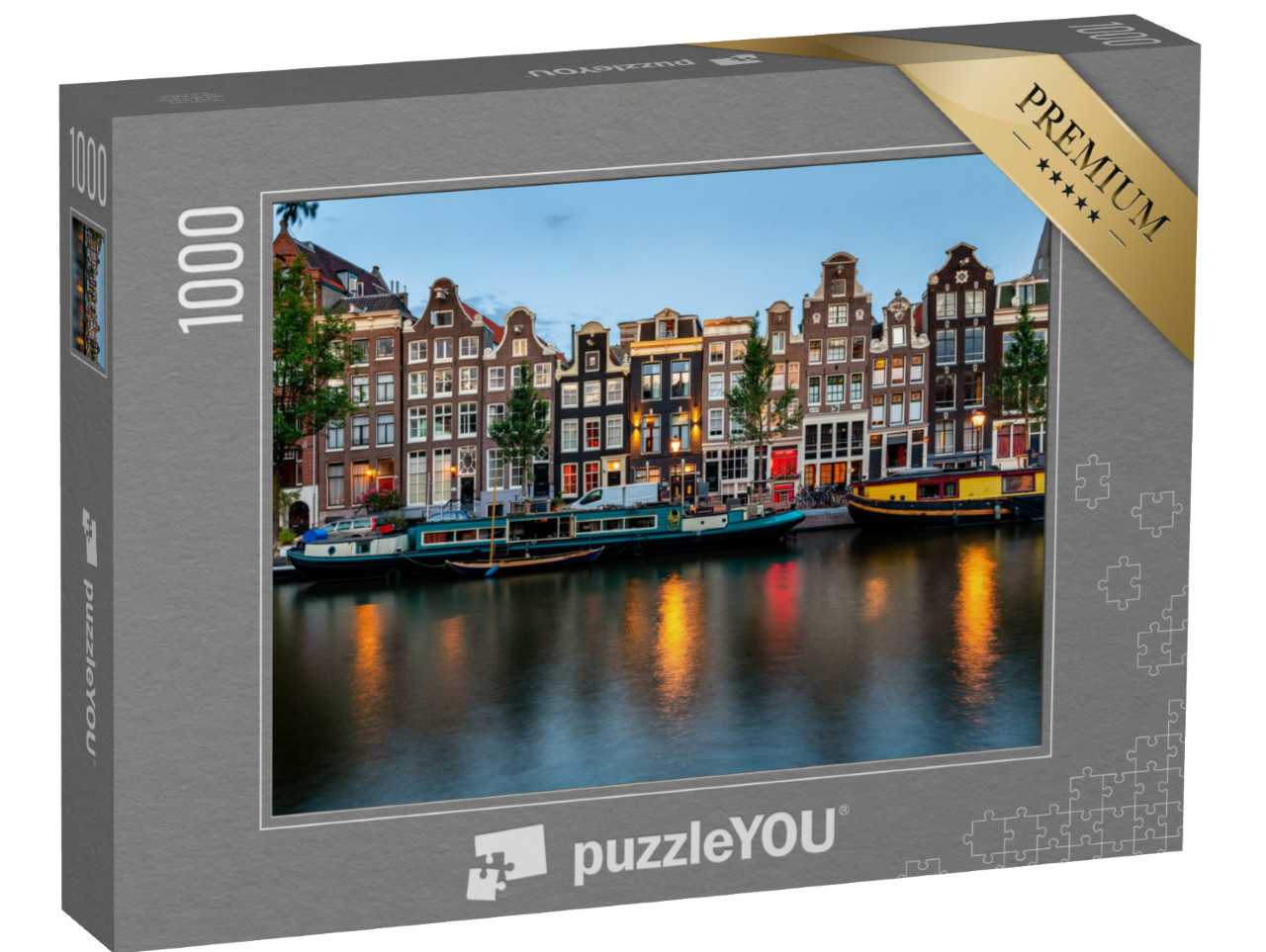 Puzzle 1000 Teile „Blaue Stunde in Amsterdam, Niederlande“