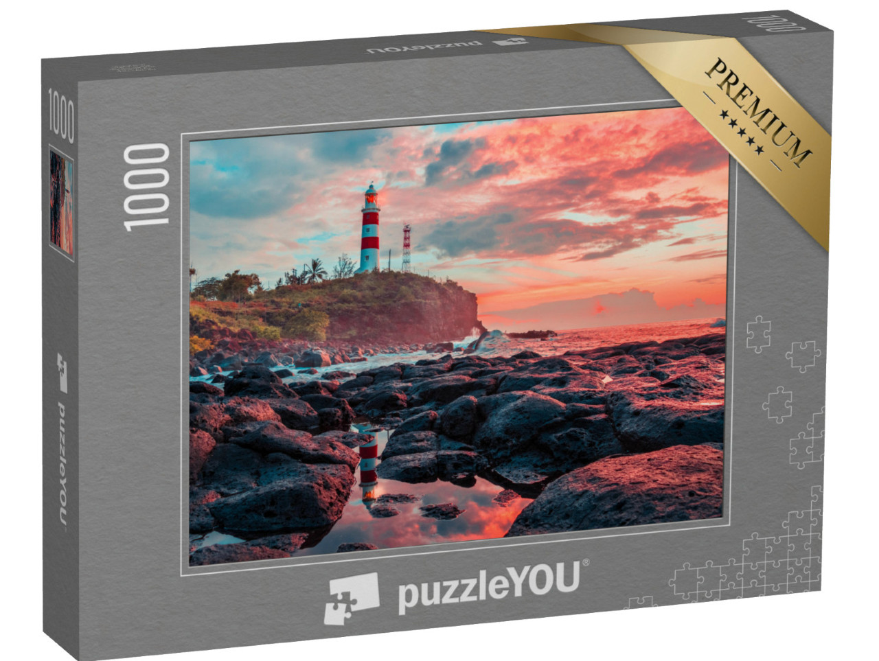 Puzzle 1000 Teile „Westküste von Mauritius bei Sonnenuntergang“