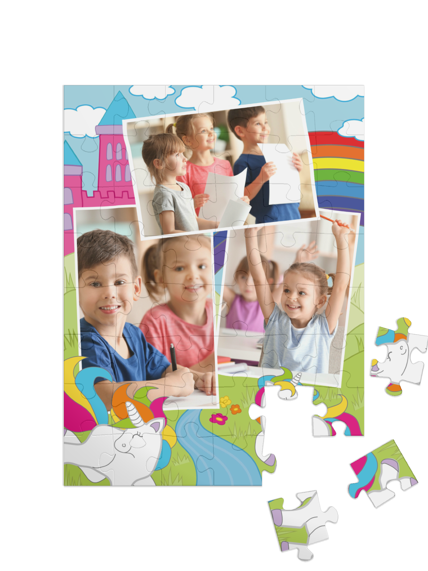 „Regenbogenland“ in Hochformat Collage