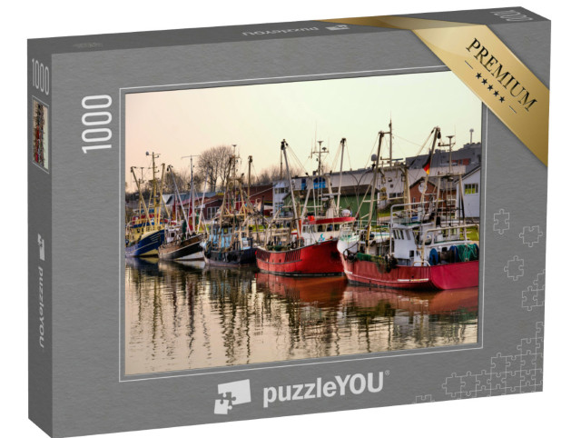 Puzzle 1000 Teile „Fischtrawler im Hafen von Büsum, Deutschland“