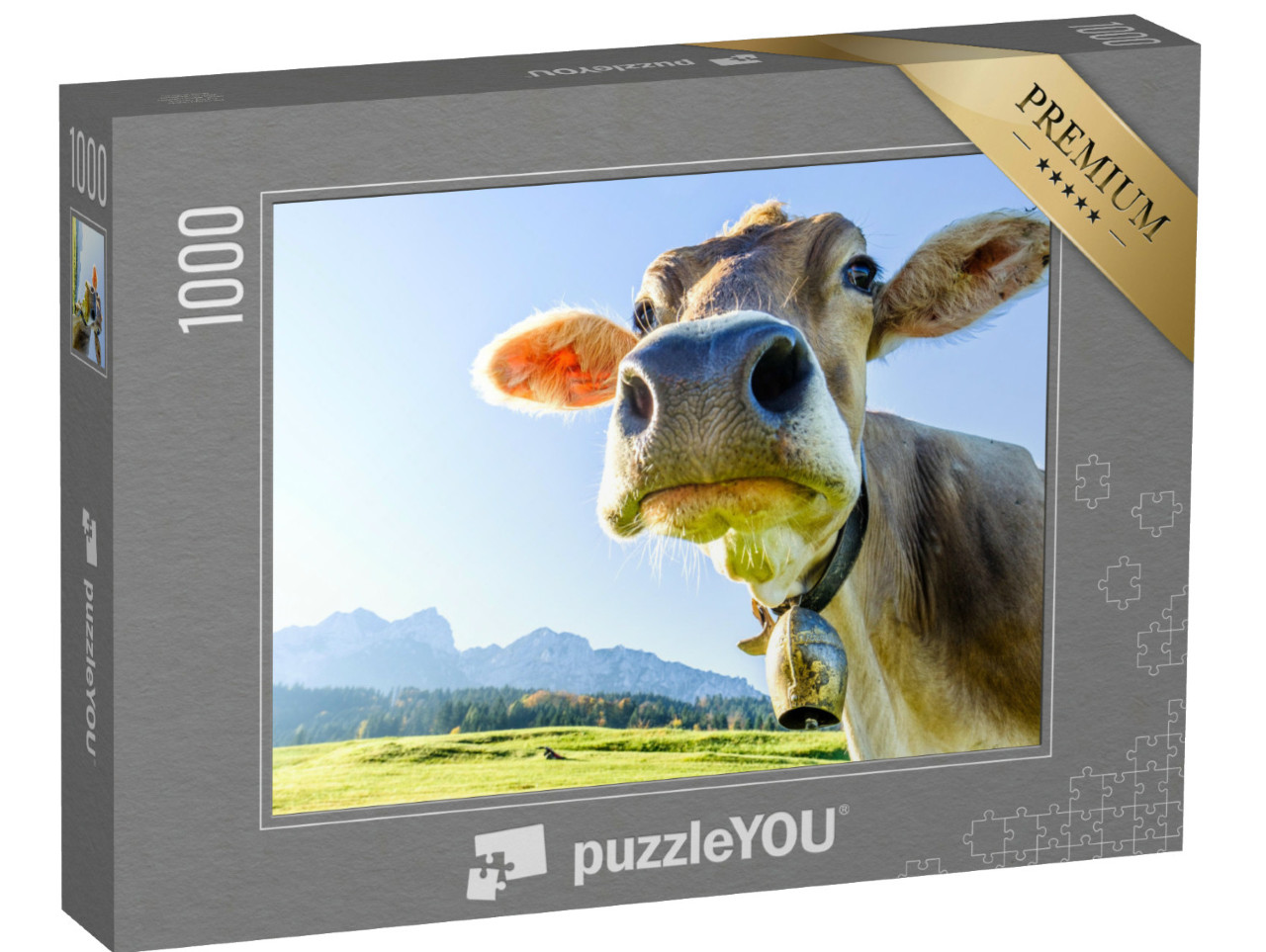 Puzzle 1000 Teile „Kuh am Kaisergebirge“