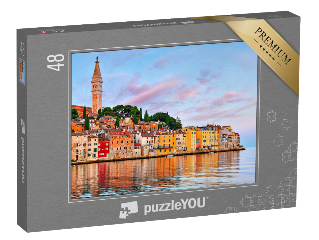 Puzzle 48 Teile „Sonnenaufgang über Istrien und Rovinj, Kroatien“