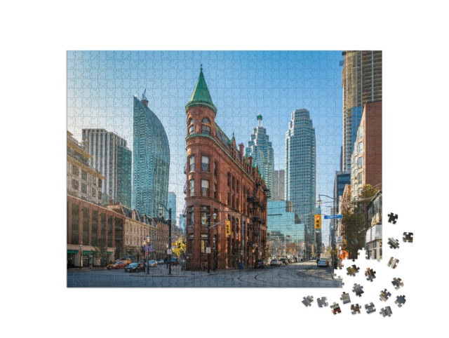 Puzzle 1000 Teile „Flatiron Building in der Innenstadt von Toronto, Kanada“