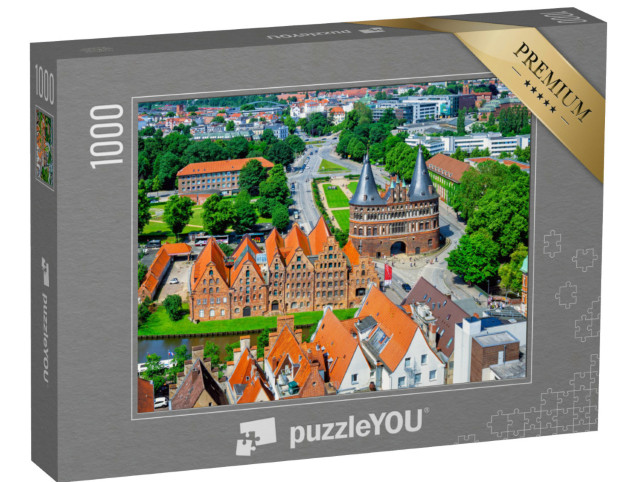 Puzzle 1000 Teile „Lübecker Holstentor im Sommer, Schleswig-Holstein“