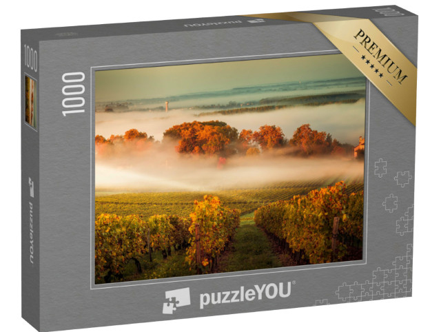 Puzzle 1000 Teile „Weinberge bei Sonnenuntergang in Bordeaux, Frankreich “