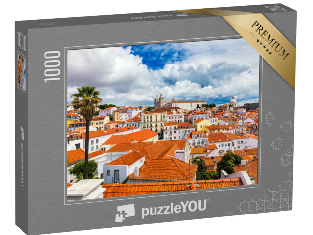 Puzzle 1000 Teile „Skyline von Lissabon, Alfama Bezirk, Portugal“