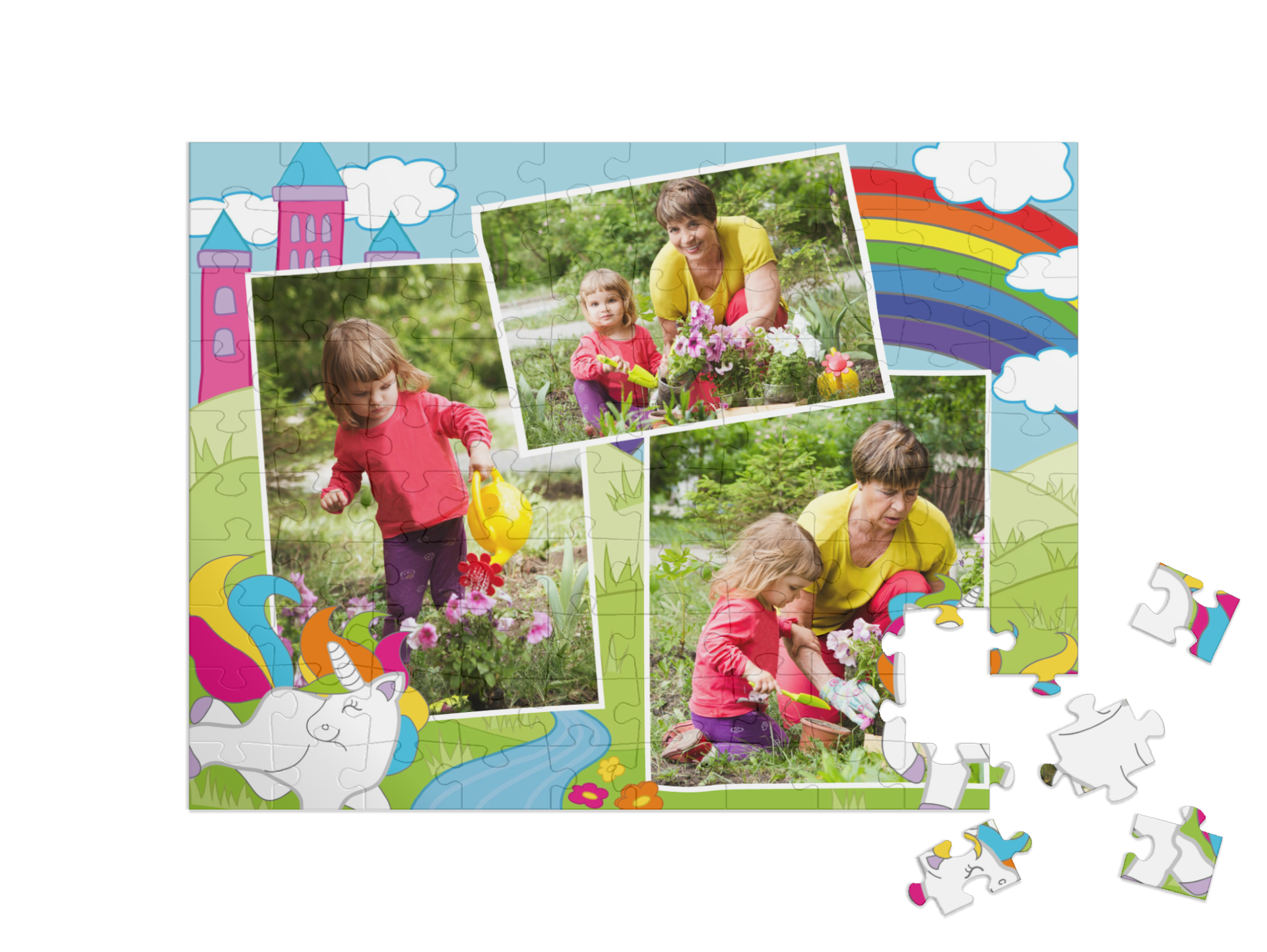 „Regenbogenland“ in Querformat Collage
