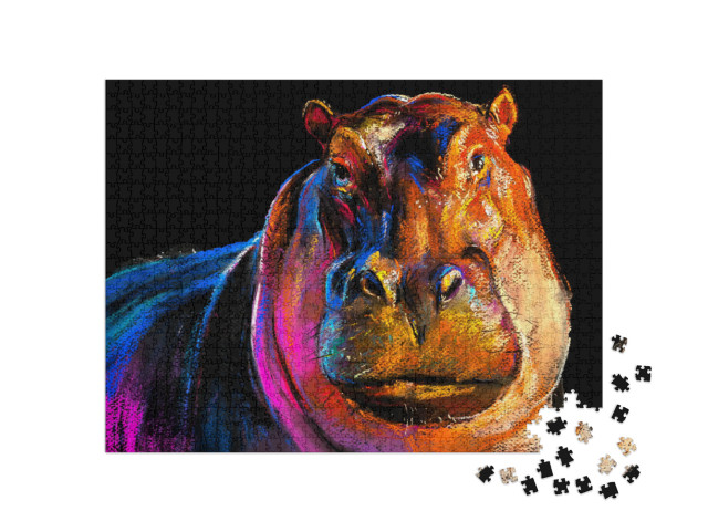 Puzzle 1000 Teile „Ein Nilpferd“