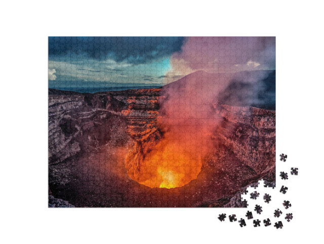 Puzzle 1000 Teile „Vulkankraterausbruch bei Masaya bei Managua, Nicaragua“