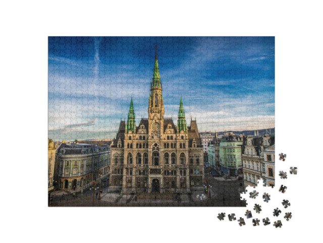 Puzzle 1000 Teile „Rathaus von Liberec in der Tschechischen Republik“
