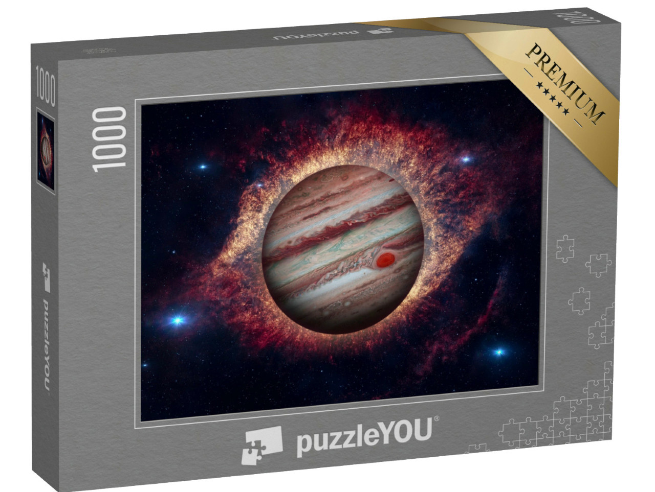 Puzzle 1000 Teile „Jupiter, der fünfte Planet von der Sonne und der größte im Sonnensystem“