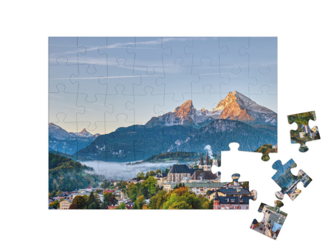 Puzzle 48 Teile „Berchtesgaden und der Watzmann in den bayerischen Alpen“