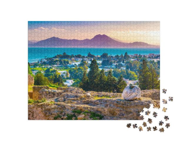 Puzzle 1000 Teile „Blick vom Hügel Byrsa mit antiken Überresten von Karthago, Tunis, Tunesien“
