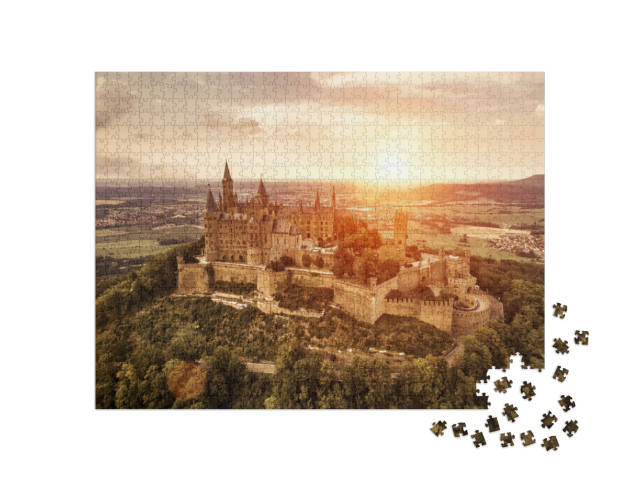 Puzzle 1000 Teile „Burg Hohenzollern bei Sonnenuntergang, Schwäbische Alb“
