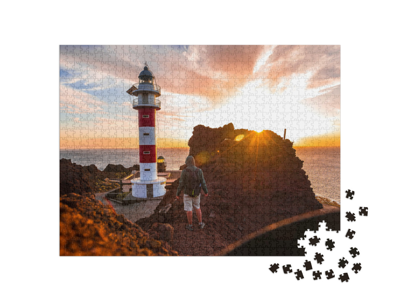 Puzzle 1000 Teile „Sonnenuntergang in Punta de Teno, Teneriffa“