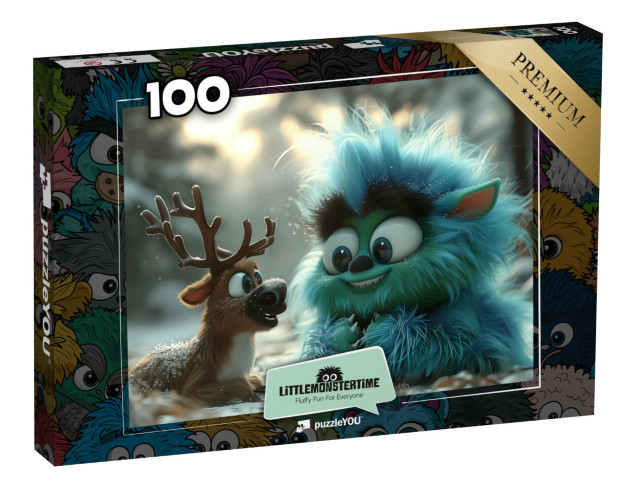 Puzzle 100 Teile „LITTLEMONSTERTIME: Fuzzlebell and Rudy“