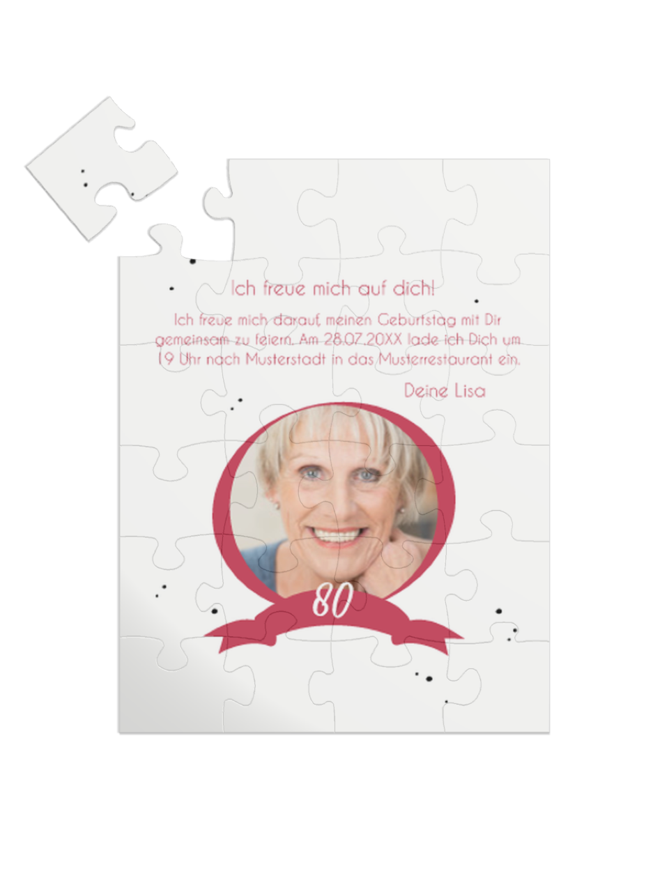 "Banderole 80" in Hochformat pink