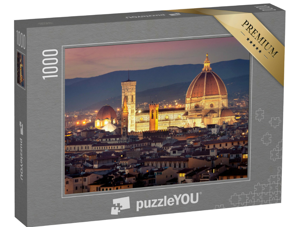 Puzzle 1000 Teile „Stadtbild von Florenz, im Zentrum der Dom auf der Piazza del Duomo“